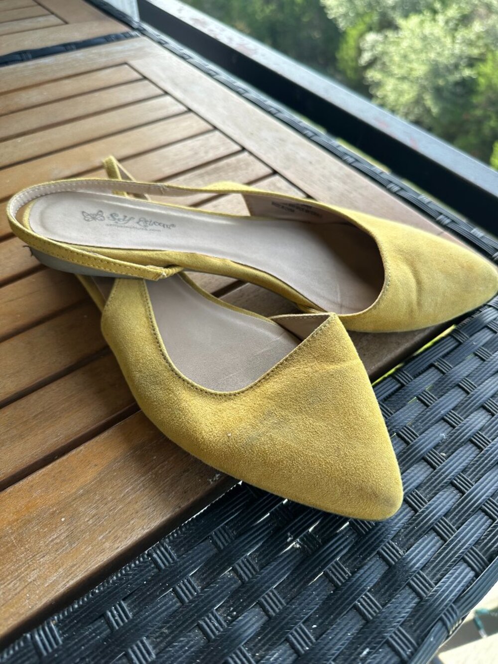 Women's Suede Yellow Mustard Slides